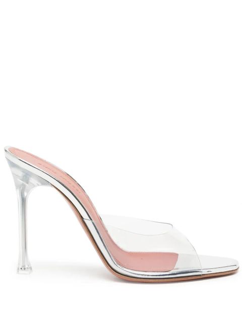 Amina Muaddi Alexa Glass 105mm mules - Silver - zdjęcie produktu nr 1