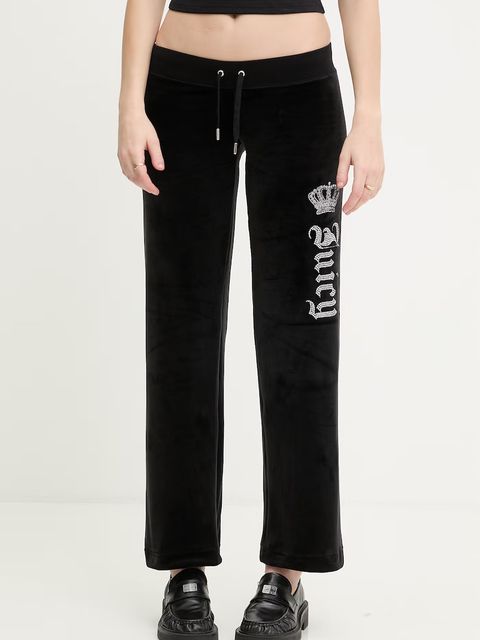 Juicy Couture spodnie dresowe damskie welurowe GOTHIC CROWN - zdjęcie produktu nr 2