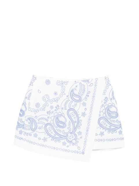 Self-Portrait paisley-enbroidered shorts - White - zdjęcie produktu nr 1