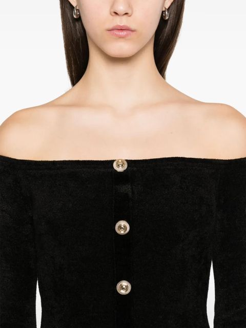 Self-Portrait chenille knit maxi dress - Black