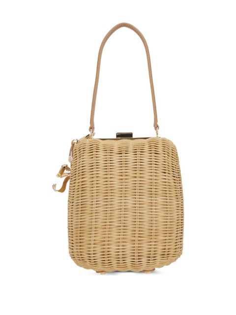 Self-Portrait rattan shoulder bag - Neutrals - zdjęcie produktu nr 2