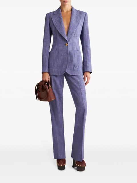 ETRO single-breasted slub blazer - Purple - zdjęcie produktu nr 2