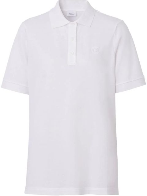 Burberry TB monogram cotton polo shirt - White - zdjęcie produktu nr 1