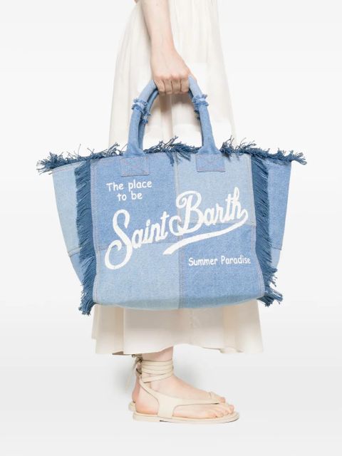 MC2 Saint Barth fringed denim tote bag - Blue - zdjęcie produktu nr 2
