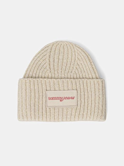 Tommy Jeans czapka z dodatkiem wełny kolor beżowy AW0AW17984 - zdjęcie produktu nr 1