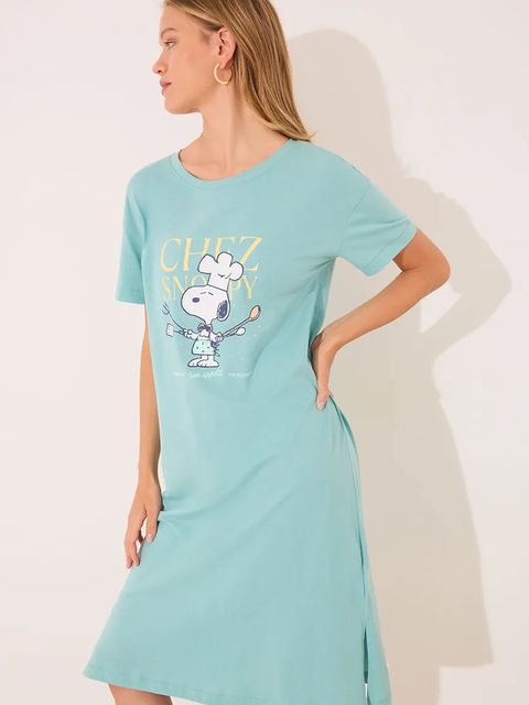 women'secret piżama bawełniana damska kolor turkusowy bawełniana 4442106