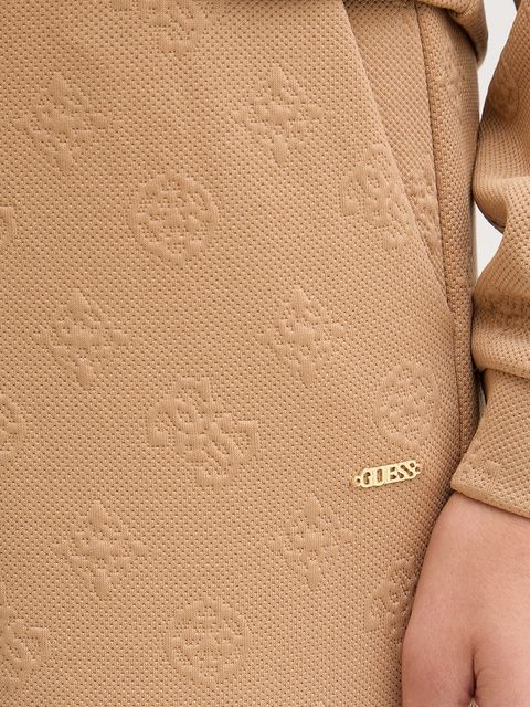 Guess spodnie dresowe PEONY damskie kolor zielony gładkie V5YB19 KBSL2