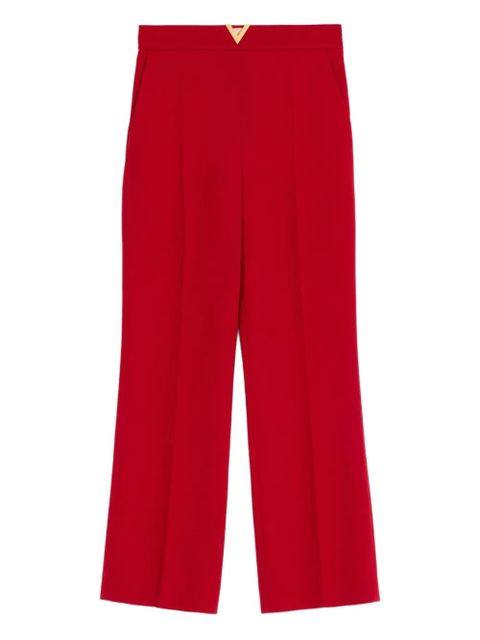 Valentino Garavani V-detail wool crepe trousers - Red - zdjęcie produktu nr 1