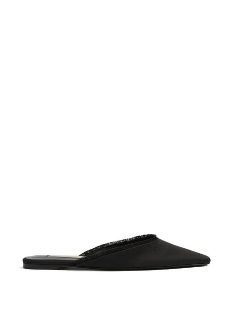 TOTEME frayed satin lounge slippers - Black - zdjęcie produktu nr 1