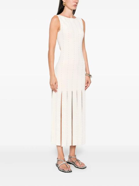 SANDRO studded knit midi dress - Neutrals - zdjęcie produktu nr 2