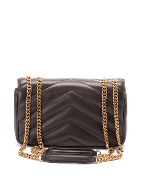 Saint Laurent Loulou small chevron chain shoulder bag - Brown - zdjęcie produktu nr 2