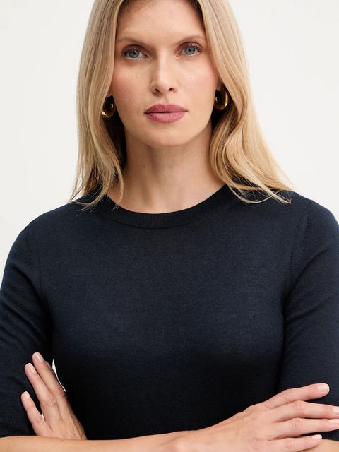 BOSS t-shirt wełniany kolor granatowy 50544996