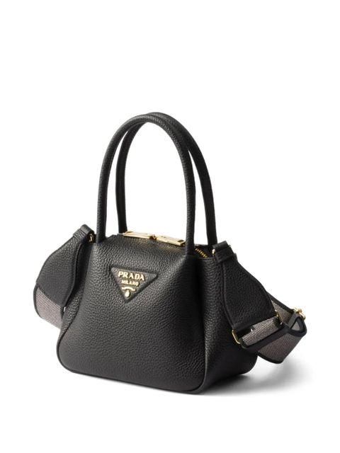 Prada mini leather tote bag - Black