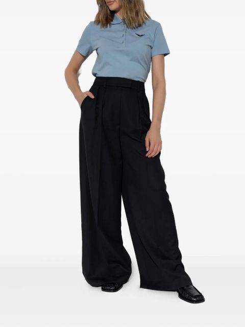 Zadig&Voltaire embroidered-logo polo top - CLOUD