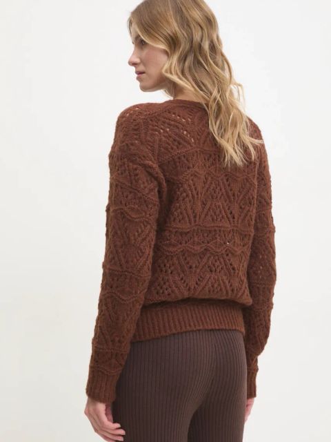 Answear.LAB sweter z wełną kolor brązowy