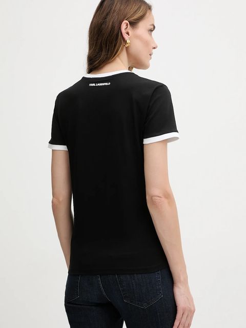 Karl Lagerfeld t-shirt bawełniany IKON damski kolor czarny B1W17040 - zdjęcie produktu nr 2