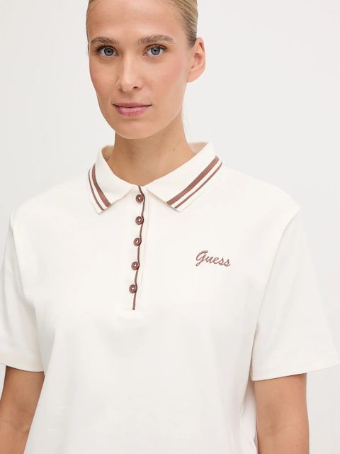 Guess polo FABIA damski kolor beżowy V5BP00 K1891