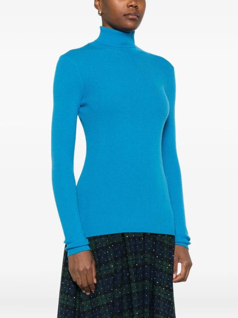 Maje roll-neck ribbed top - Blue