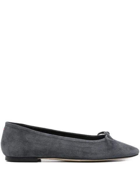 Aeyde bow-detail square-toe flats - Grey - zdjęcie produktu nr 1