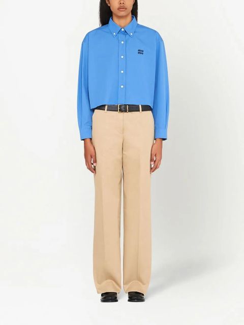 Miu Miu mid-rise straight leg chino trousers - Neutrals - zdjęcie produktu nr 2