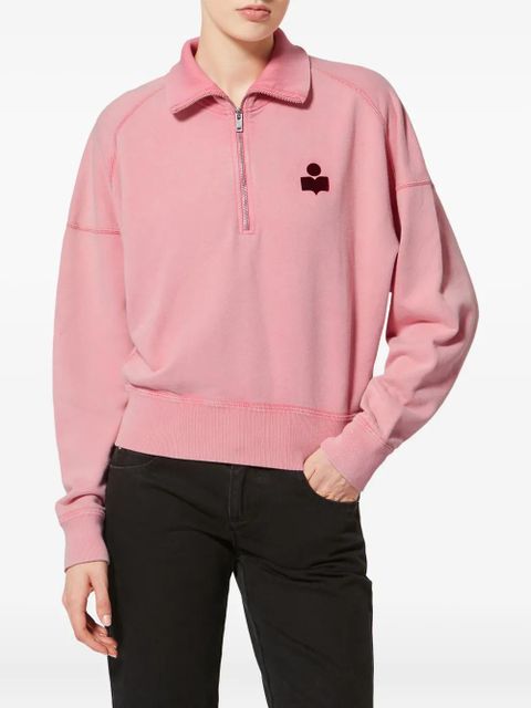 MARANT ÉTOILE Ross zip logo sweatshirt - Pink