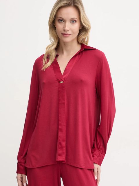 United Colors of Benetton bluzka piżamowa damska kolor bordowy 3ZEW3M007