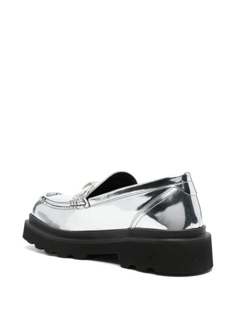Dolce & Gabbana logo-plaque leather brogues - Silver