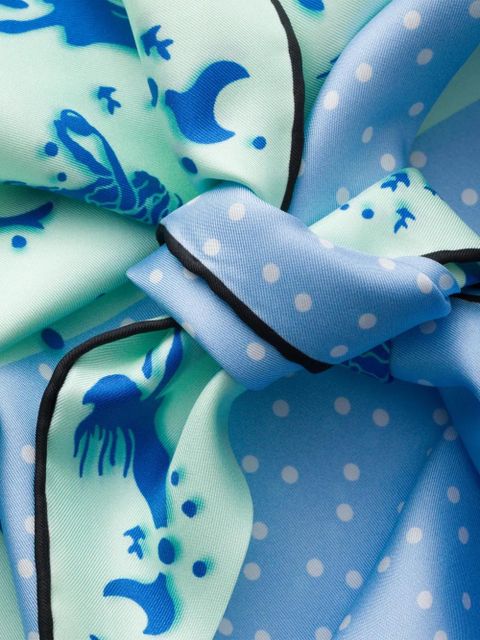 Prada printed silk twill top - Blue - zdjęcie produktu nr 2