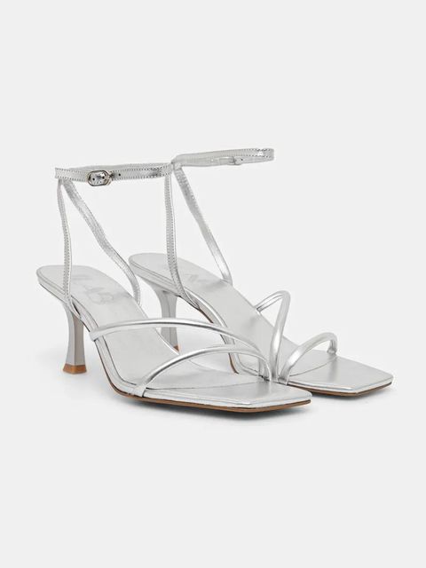 Answear.LAB sandały skórzane kolor srebrny - zdjęcie produktu nr 1