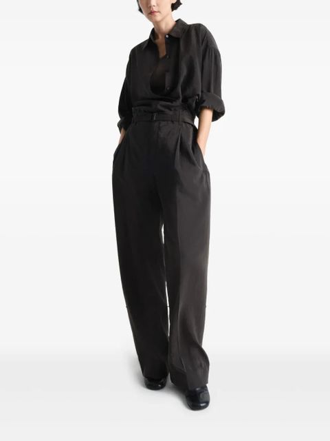 LEMAIRE belted trousers - Brown