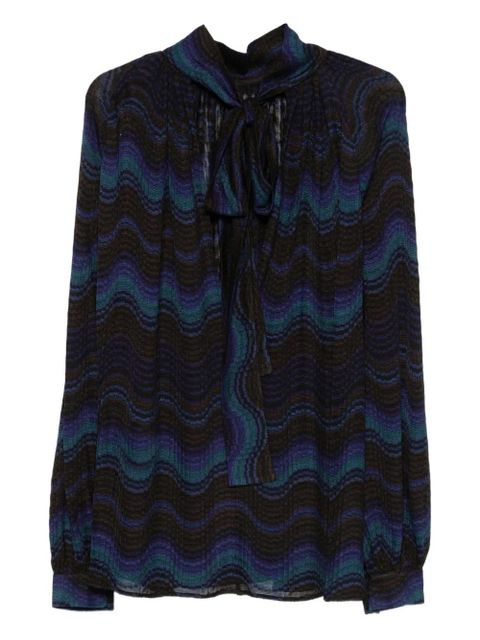 Missoni tie-neck patterned blouse - Blue - zdjęcie produktu nr 1
