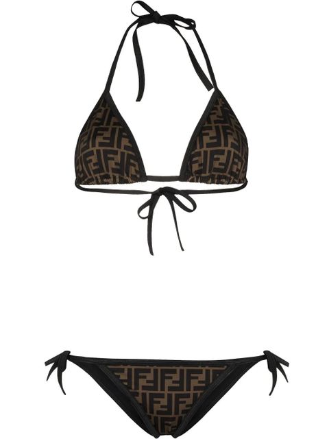 FENDI FF-print triangle bikini - Brown - zdjęcie produktu nr 1