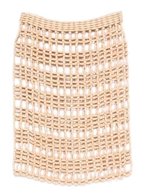 TOTEME beaded grid midi skirt - Neutrals - zdjęcie produktu nr 1
