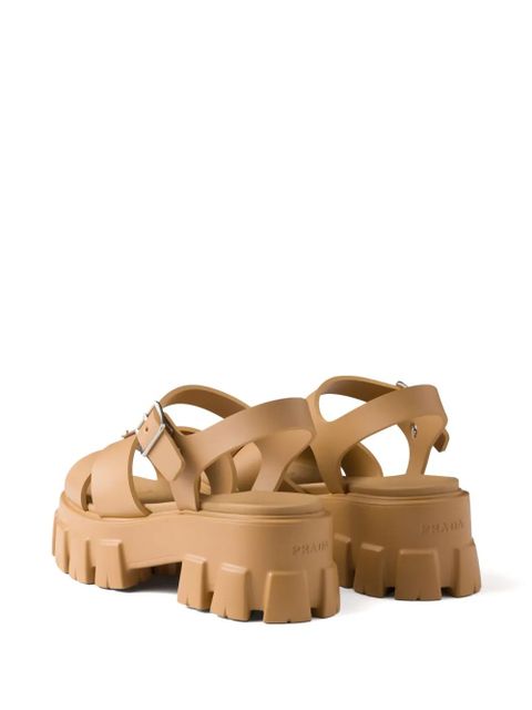 Prada enamel triangle-logo sandals - Yellow - zdjęcie produktu nr 2