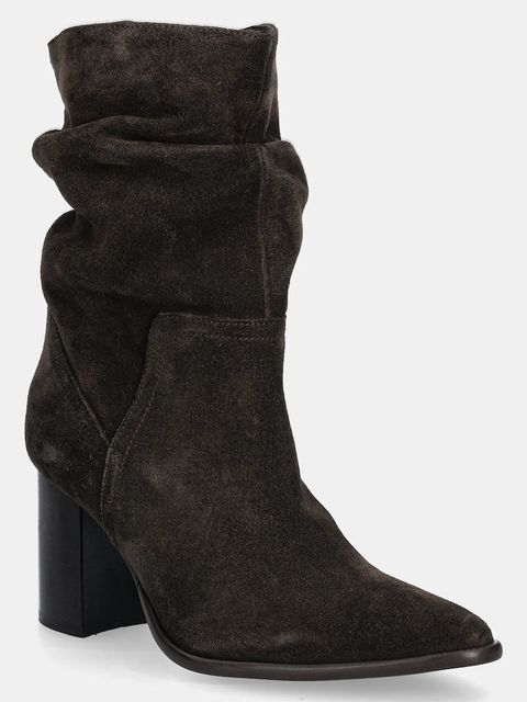 Medicine botki damskie kolor brązowy na słupku - zdjęcie produktu nr 1