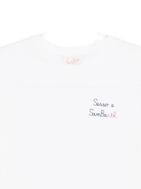 MC2 Saint Barth logo-embroidered T-shirt - White - zdjęcie produktu nr 2