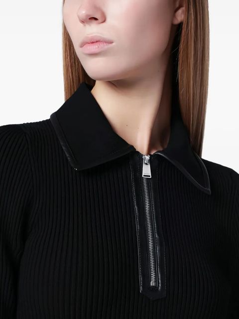 Simkhai zip collared polo shirt - Black