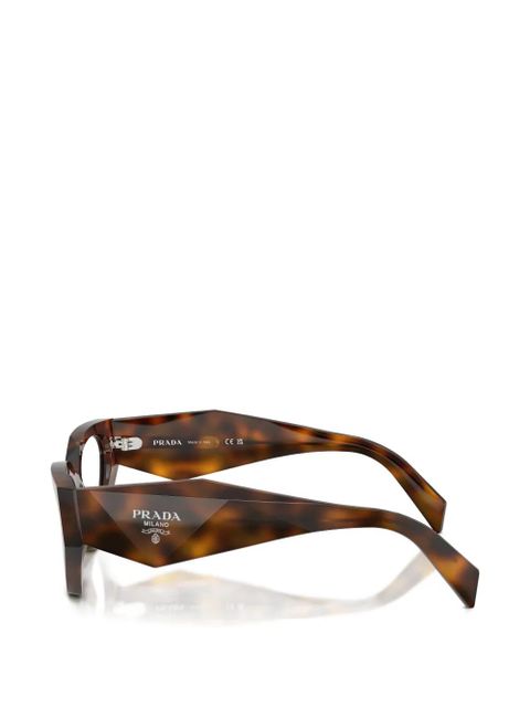 Prada Eyewear geometric-frame glasses - Brown