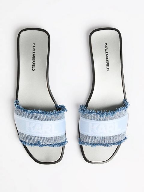 Karl Lagerfeld klapki SKOOT II damskie kolor niebieski KL80411