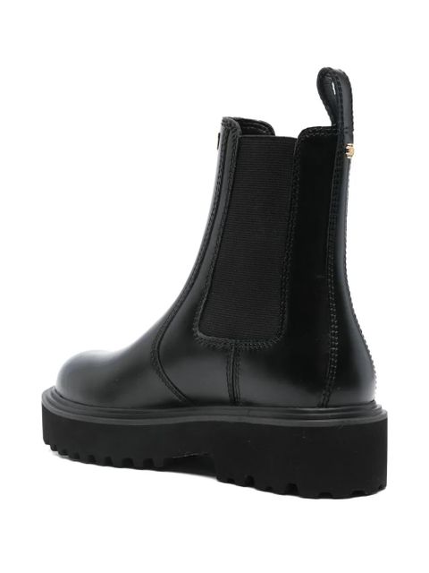 Maje leather platform boots - Black