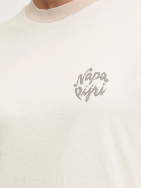 Napapijri t-shirt bawełniany S-Fedaia damski kolor kremowy NP0A88XON1J1