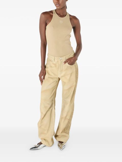 Marine Serre moon logo ribbed tank top - Neutrals - zdjęcie produktu nr 2