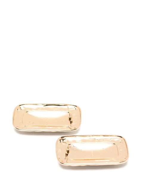 Self-Portrait rectangular-shape earrings - Gold