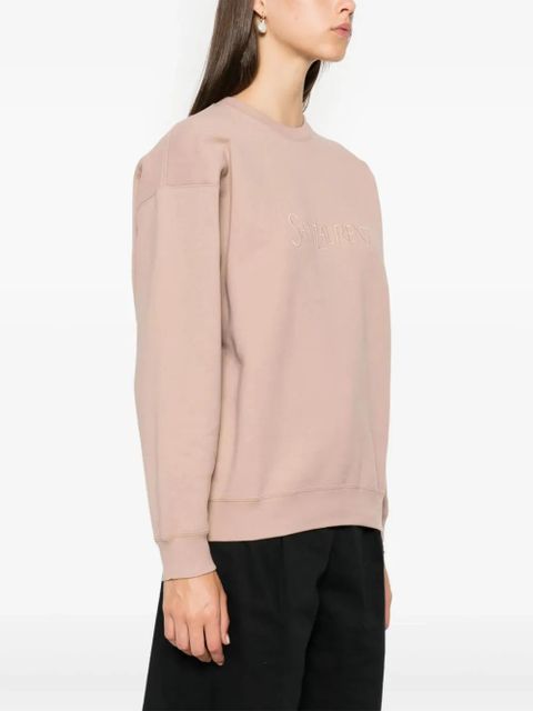 Saint Laurent logo-embroidered sweatshirt - Pink