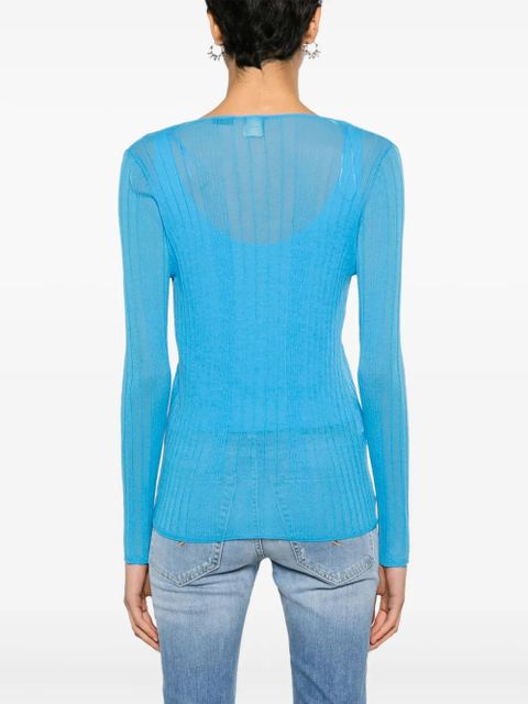 PINKO Legend semi-sheer cardigan - Blue