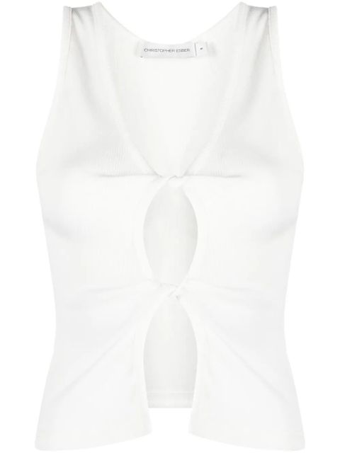 Christopher Esber cut-out twisted tank top - White - zdjęcie produktu nr 1