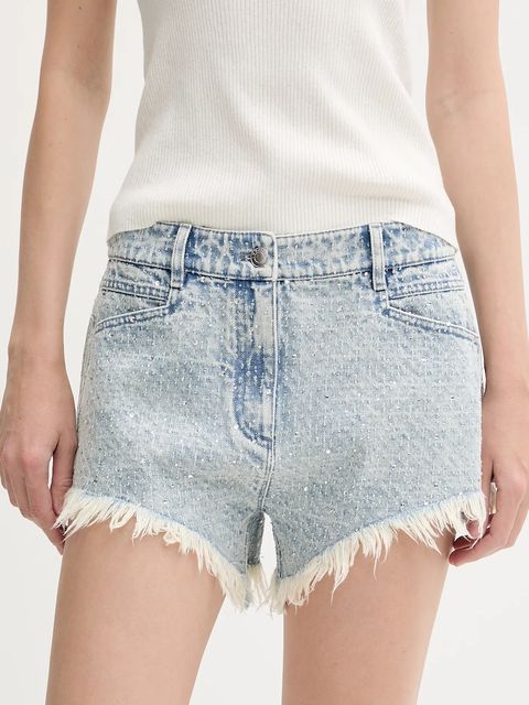 IRO szorty jeansowe damskie kolor niebieski z aplikacją high waist WP30DAPA - zdjęcie produktu nr 1