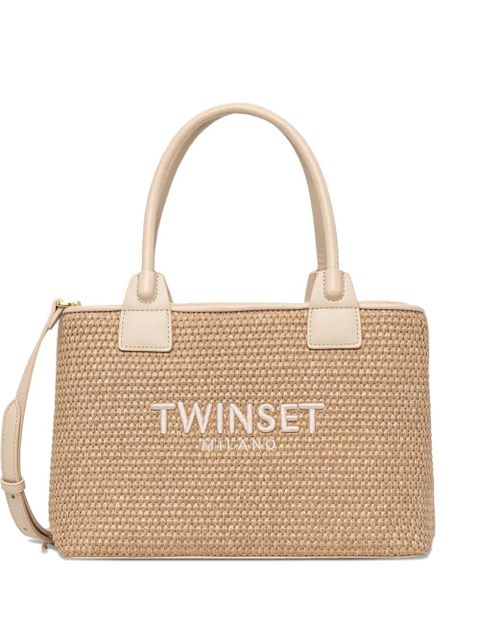 TWINSET raffia tote bag - Neutrals - zdjęcie produktu nr 1