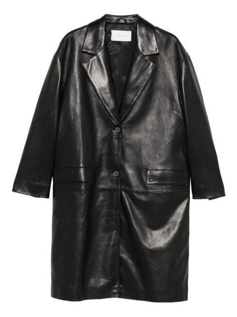 Magda Butrym leather button-fastening coat - Black - zdjęcie produktu nr 1