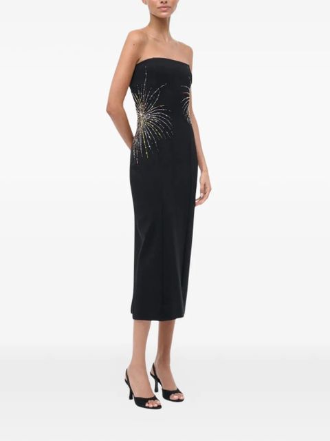 STAUD Britney embellished-detail midi dress - Black